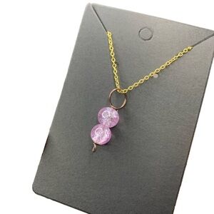 Pink glass handmade necklace